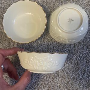 Vintage Lenox bowls with 24 karat gold trim